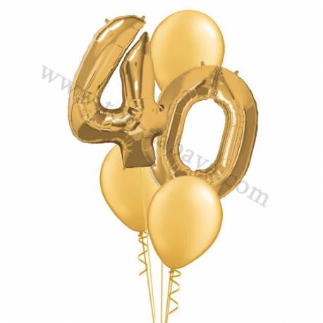XXL dekoracija iz balonov 40 let, srebrna