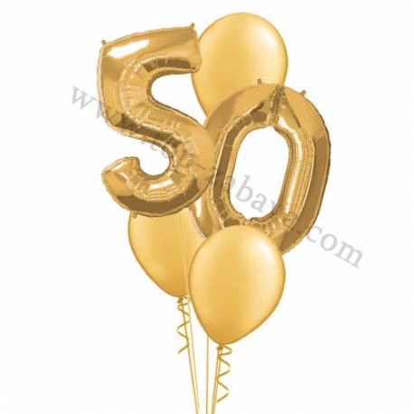 XXL dekoracija iz balonov 50 let, srebrna