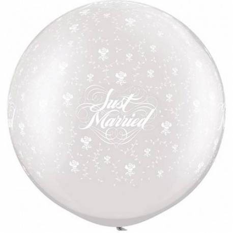 Jumbo poročni balon, Just Married, White