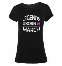 Ženska majica za rojstni dan, Legends march, črna