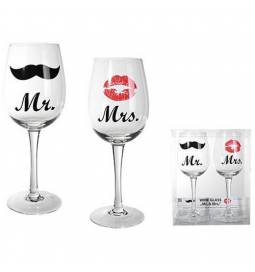 Set kozarcev za vino, Mr in Mrs