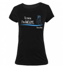 Ženska majica Awesome, Oven, črna