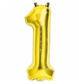 Folija balon številka 1, zlata 41 cm