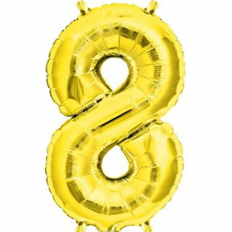 Folija balon številka 7, zlata 41 cm