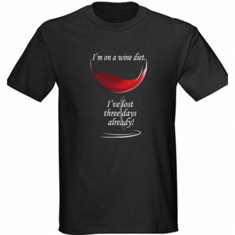 Majica Wine diet, črna