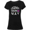 Ženska majica za rojstni dan, Legends may, črna