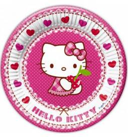 Krožniki 23 cm, Hello Kitty Srčki 8/1