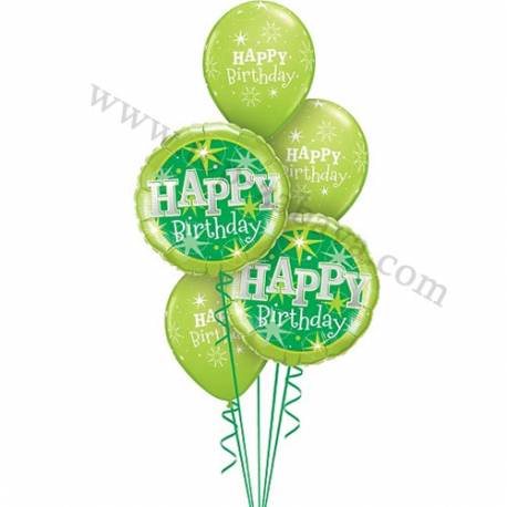 Dekoracija iz balonov Happy Birthday, elegant