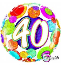 Folija balon 40 let, Radiant Birthday