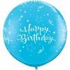 XXL lateks balon Happy Birthday, črn