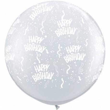 XXL lateks balon Happy Birthday, rdeč