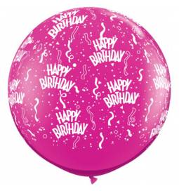 XXL lateks balon Happy Birthday 1, moder