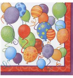 Serviete 33x33 cm, Happy Birthday Balloons 16/1