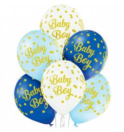 Pastelni baloni Baby Boy Dots 6/1