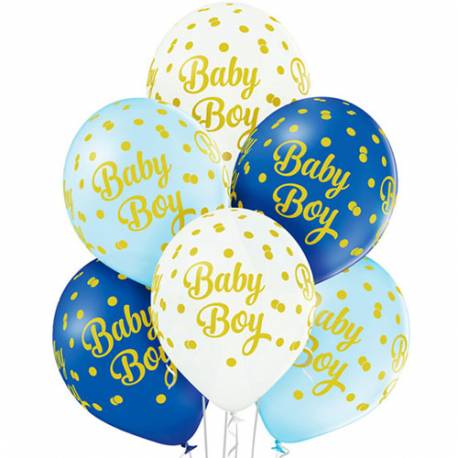 Pastelni baloni Baby Boy Dots 6/1