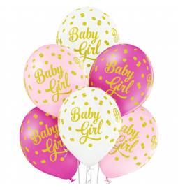 Pastelni baloni Baby Girl Dots 6/1