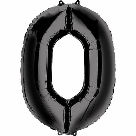 XXL balon številka 0, črna