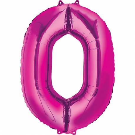 XXL balon številka 0, magenta