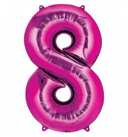XXL balon številka 8, magenta