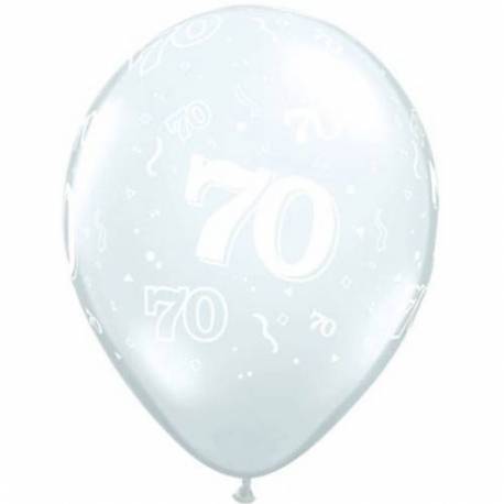 Diamond Clear baloni za 70 rojstni dan, 10/1