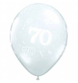Diamond Clear baloni za 70 rojstni dan, 25/1