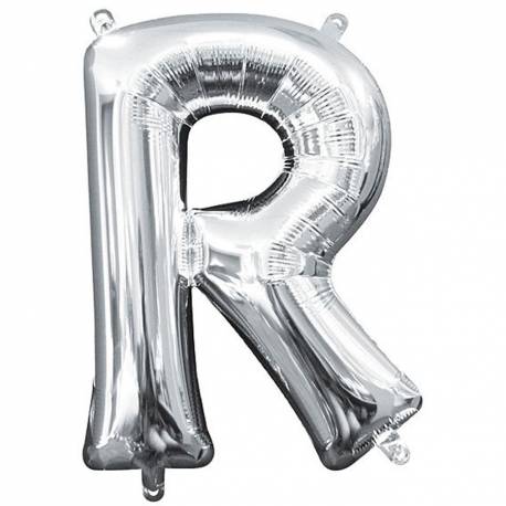 Folija balon črka R, srebrna