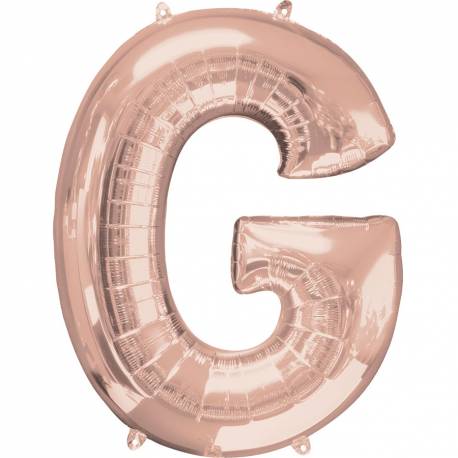 XXL balon črka F, rose gold 86 cm