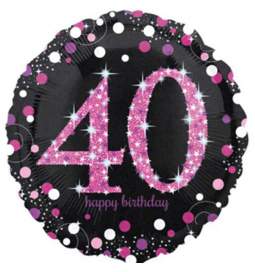 Folija balon 30 let, Happy Birthday Pink