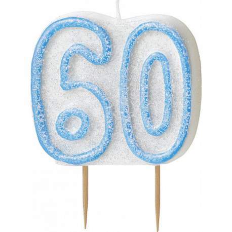 Svečka za 60. rojstni dan, Modra z bleščicami