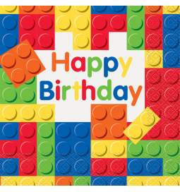 Serviete 33x33 cm, Kocke Happy Birthday