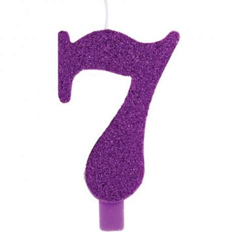 Vijolična blešečeča svečka številka 7