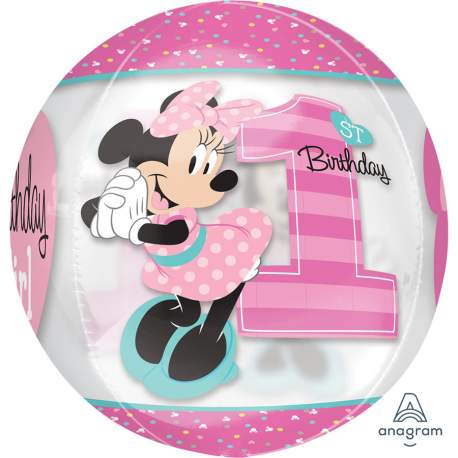 Folija balon Orbz Minnie 1st Birthday