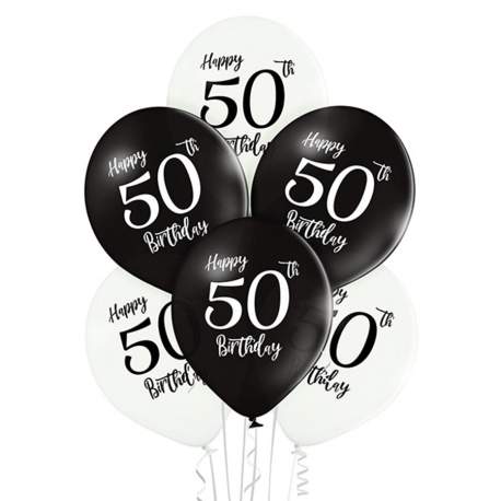 Črno beli baloni 50 rojstni dan 6/1