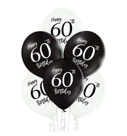 Črno beli baloni 60 rojstni dan 6/1