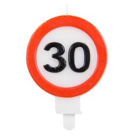 Svečka za 30 rojstni dan Stop znak