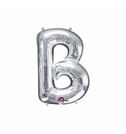 XXL balon črka B, srebrna 86 cm
