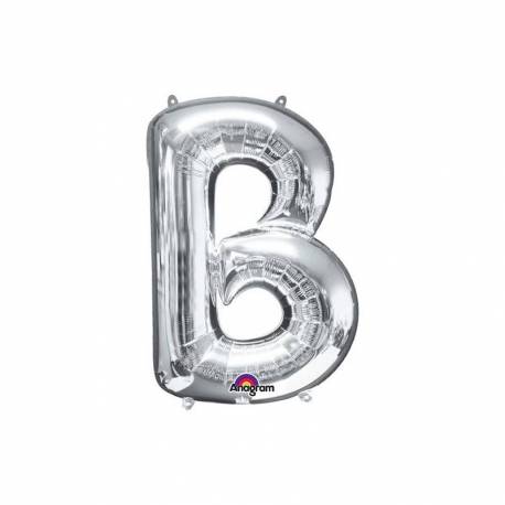 XXL balon črka B, srebrna 86 cm