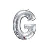 XXL balon črka G, srebrna 86 cm