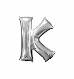 XXL balon črka K, srebrna 86 cm