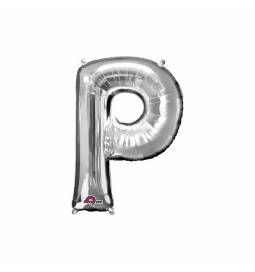 XXL balon črka P, srebrna 86 cm