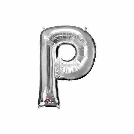 XXL balon črka P, srebrna 86 cm