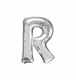 XXL balon črka R, srebrna 86 cm