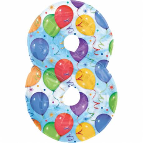 XXL balon številka 8, pisan
