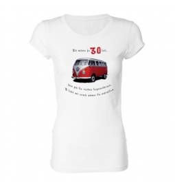 Ženska majica za 30 let, Rdeč Vw kombi