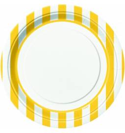 Krožniki RUMENE ČRTE 23 cm / 8 kos