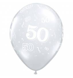 Diamond Clear baloni za 50 rojstni dan, 10/1