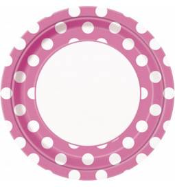 Krožniki 23 cm, Pink s pikami 8/1