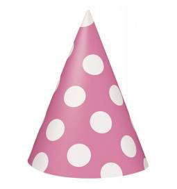 Pink klobučki z belimi pikami