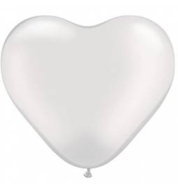 Srce baloni 15 cm, pearl beli 10/1
