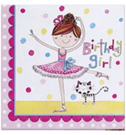 Serviete 33x33 cm, Birthday Girl Ballerina